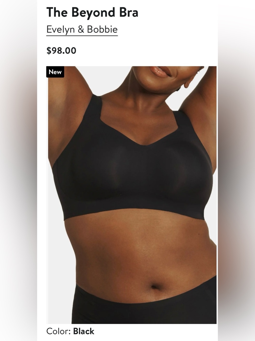 Evelyn  & Bobbie NEW Size L The Beyond bra Color Black $98 MSRP🔥🔥No offer item🔥